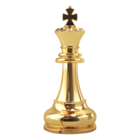 3D Rendering of a King Chess on Transparent Background png