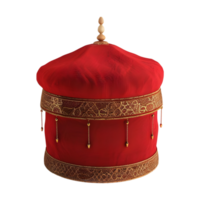 3D Rendering of a Turkish Muslim Cap on Transparent Background png