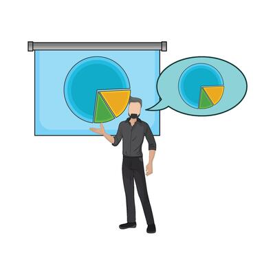 illustration of businessman presentation