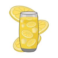 ilustración de limón jugo vector