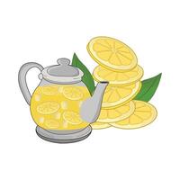 ilustración de limón jugo vector