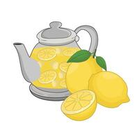 illustration of lemon juice in teapot vector