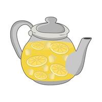 illustration of lemon juice in teapot vector