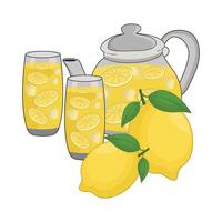 ilustración de limón jugo vector