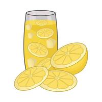 ilustración de limón jugo vector