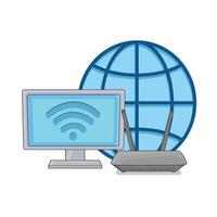 illustration of wifi router vector