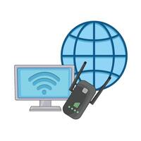 illustration of wifi repeater vector