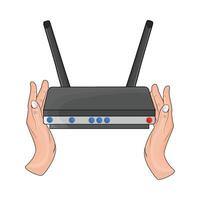 ilustración de Wifi enrutador vector