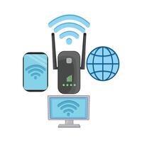 illustration of wifi repeater vector