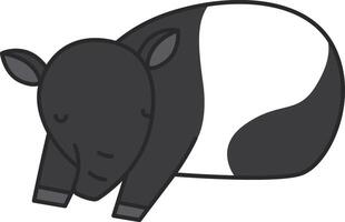 linda tapir ilustración vector