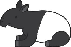 Cute tapir illustration vector