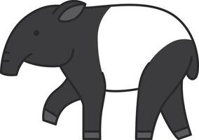 Cute tapir illustration vector