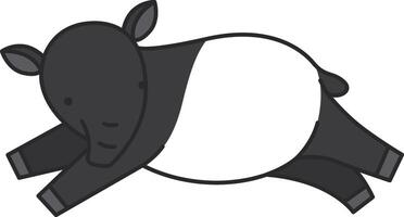 Cute tapir illustration vector