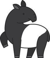 Cute tapir illustration vector
