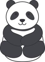 linda ilustración de panda vector