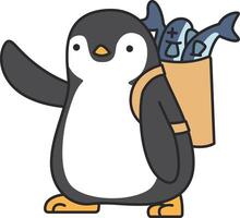 linda pingüino ilustración vector