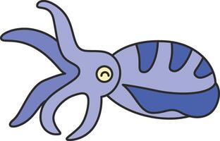Cute squid illustration vector