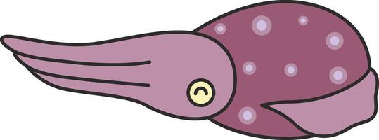 Cute squid illustration vector