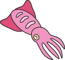 Cute squid illustration vector