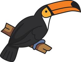 Cute toucan illustration vector