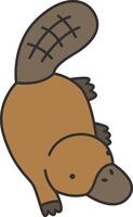 Cute cartoon platypus illustration vector