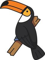 Cute toucan illustration vector