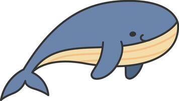 Cute whale illustration vector