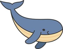 Cute whale illustration vector