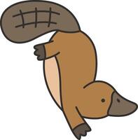 Cute cartoon platypus illustration vector