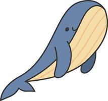 Cute whale illustration vector