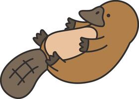 Cute cartoon platypus illustration vector