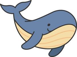 Cute whale illustration vector