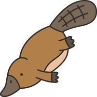 Cute cartoon platypus illustration vector