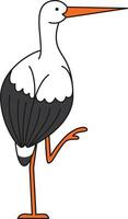 Cute stork illustration vector