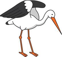 Cute stork illustration vector