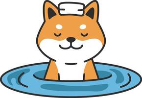 Cute shiba inu illustration vector