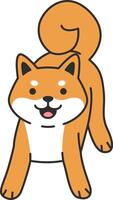 Cute shiba inu illustration vector