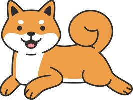 Cute shiba inu illustration vector