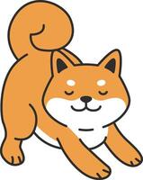 Cute shiba inu illustration vector