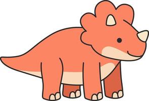 Cute Triceratops Illustration vector