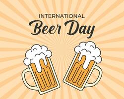 International beer day celebration background vector