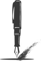 Silhouette fountain pen black color only vector