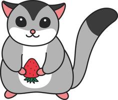 Cute sugar glider illustration vector