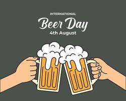 International beer day celebration background vector