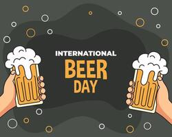 International beer day celebration background vector