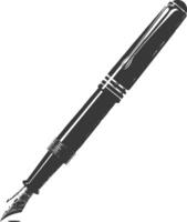 Silhouette fountain pen black color only vector