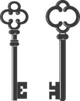 Silhouette flat key black color only vector