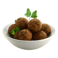 3D Rendering of a Meat Balls in a Plate on Transparent Background png