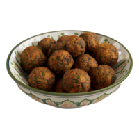 3D Rendering of a Meat Balls in a Plate on Transparent Background png