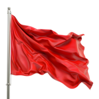 3d interpretazione di un' agitando bandiera solido colore su trasparente sfondo png